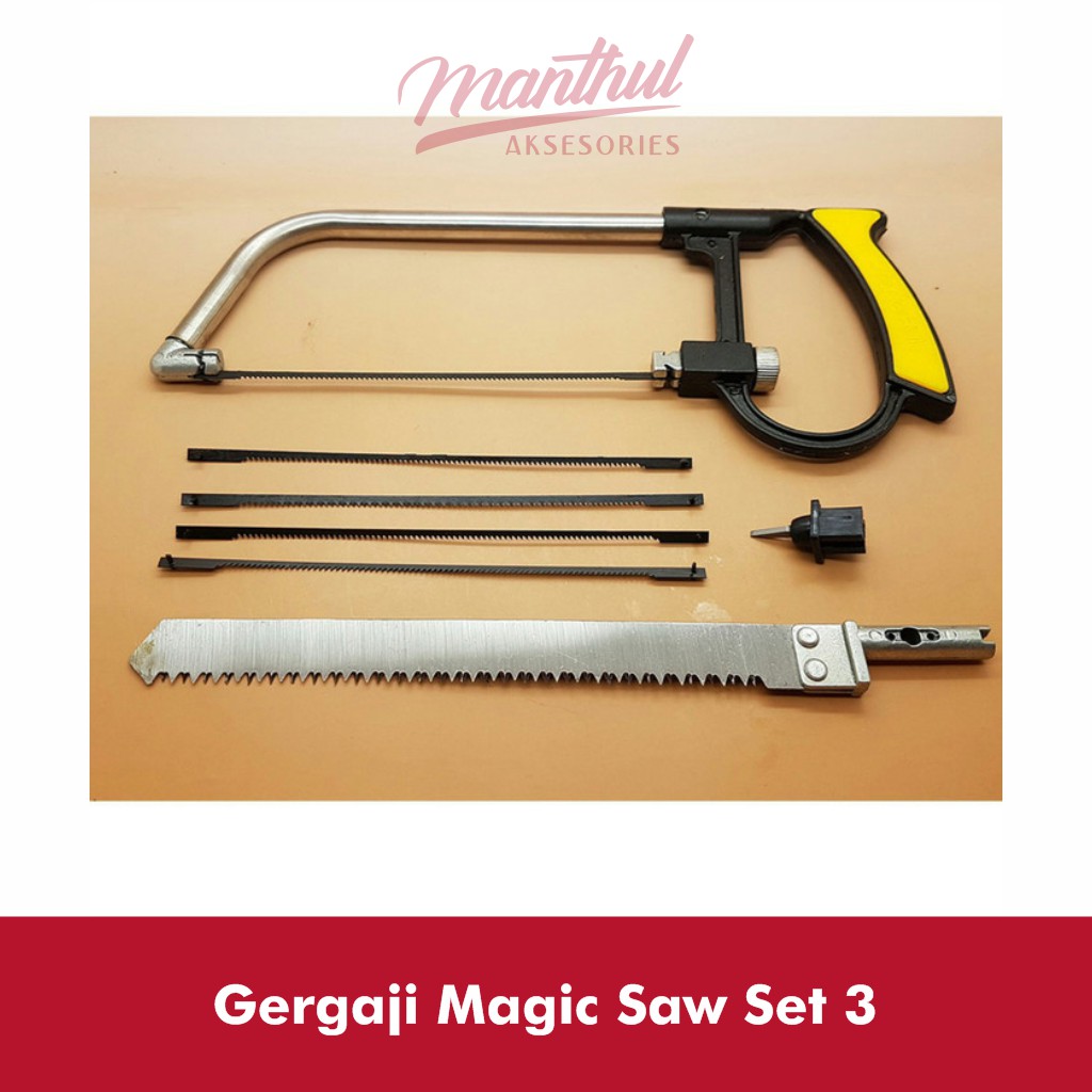 Magic Saw Gergaji Kayu Besi Pipa Multifungsi Set 3 Way Blade Serbaguna