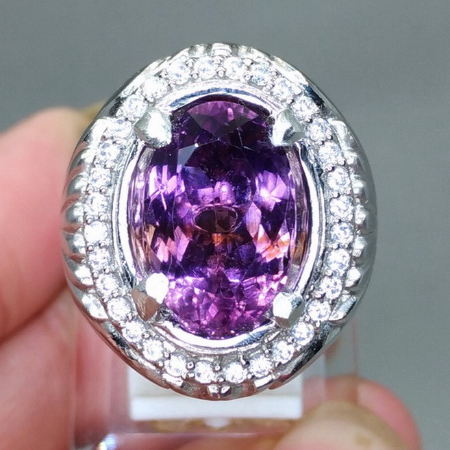 Batu Cincin Asli Kecubung Ungu Kalimantan Amethyst