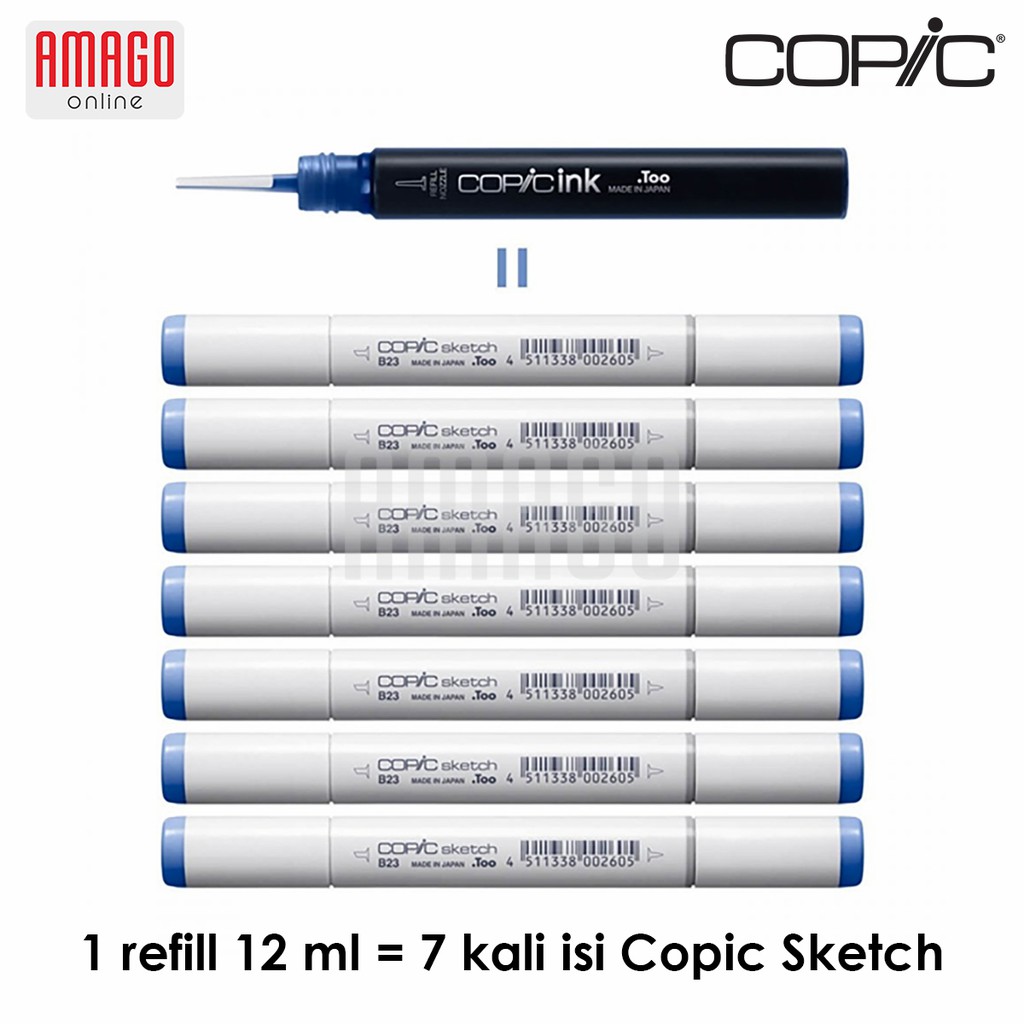 COPIC Ink Refill CIK - Tinta Isi Ulang Copic Model Baru - 12 ml - Harga Satuan - Warna Tulis di Catatan