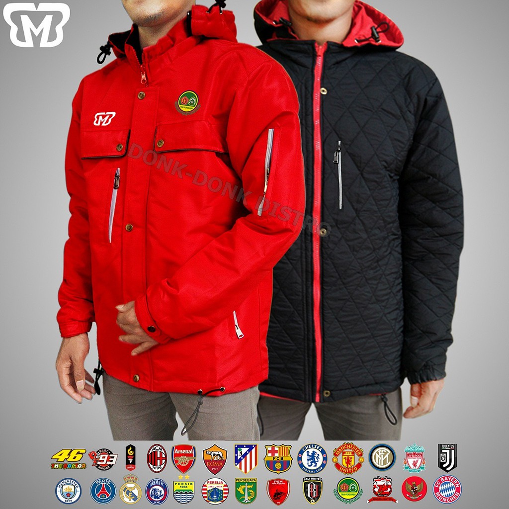 Jaket Bola Bhayangkara FC Bolak Balik Anti Air / Anti Angin
