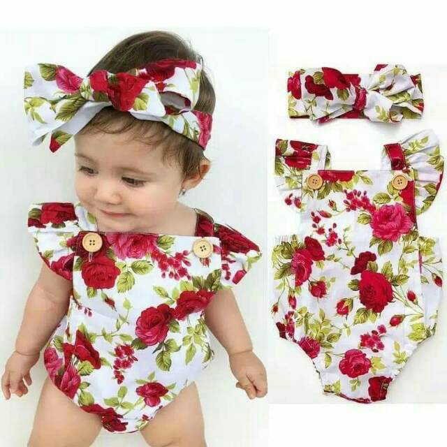 Jumper bandana baby flower jumper baby  baju baby