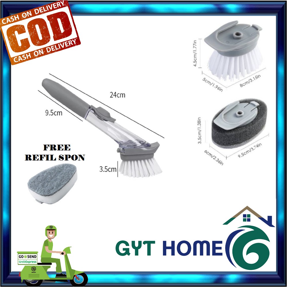 GYT HOME Alat  Sikat Sabut Cuci  Piring  Dispenser Sabun 