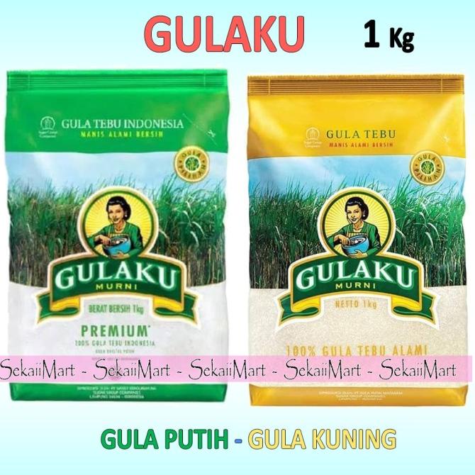 

GULAKU Gula Pasir 1 Kilo Kuning / Putih - Premium Sugar 1kg