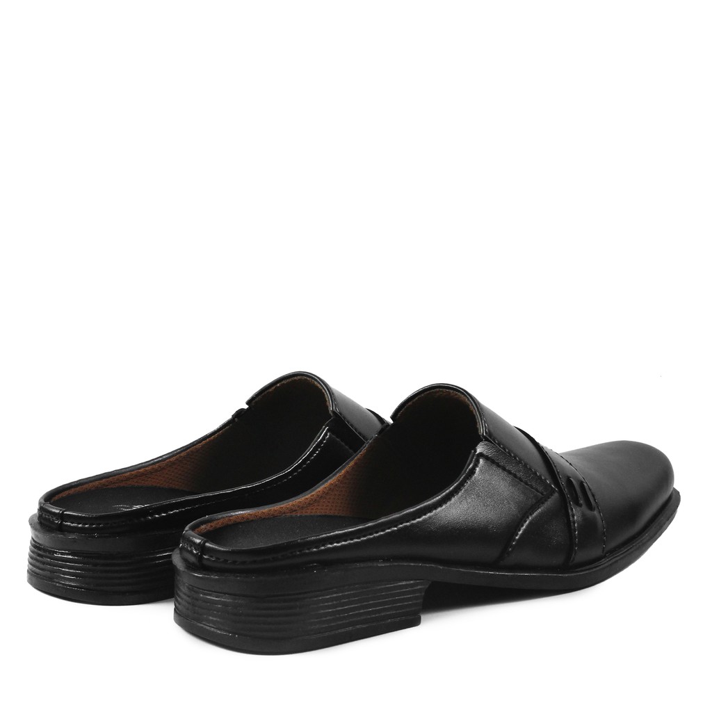 Sepatu Formal Pria Crocodile Bustong Slop Hitam Pantofel Kasual Kerja Kantor Santai Kondangan Pesta