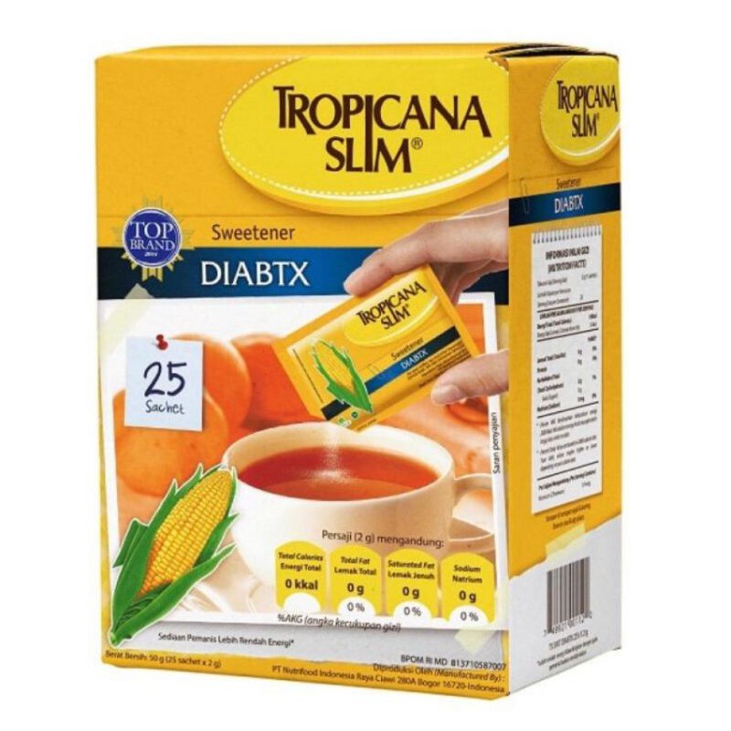 

Tropicana Slim Sweetener DIABTX 25 Sachet/Bebas gula dan bebas kalori