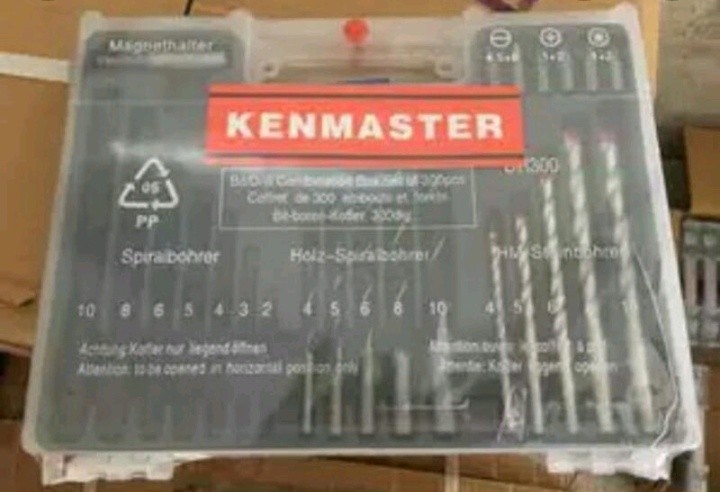 Mata Bor Set Kenmaster Kayu, Besi, Beton, Obeng, Fischer