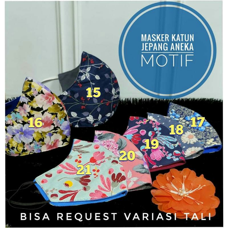 Masker Katun Jepang Duckbill 3ply bermacam motif cantik