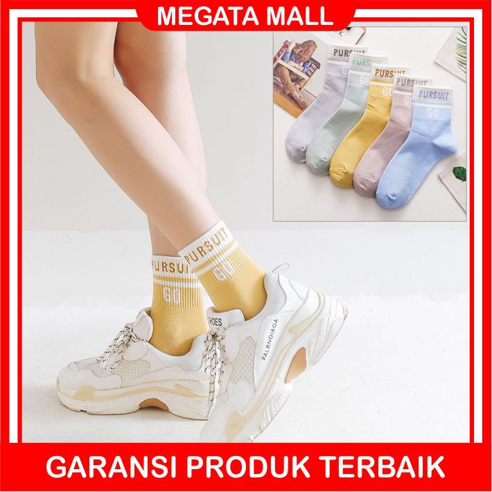 ♫ Megata ♫ A058 Kaos Kaki Wanita Pursuit Go Fashion Korea Kaoskaki Panjang Sport Olahraga Jogging