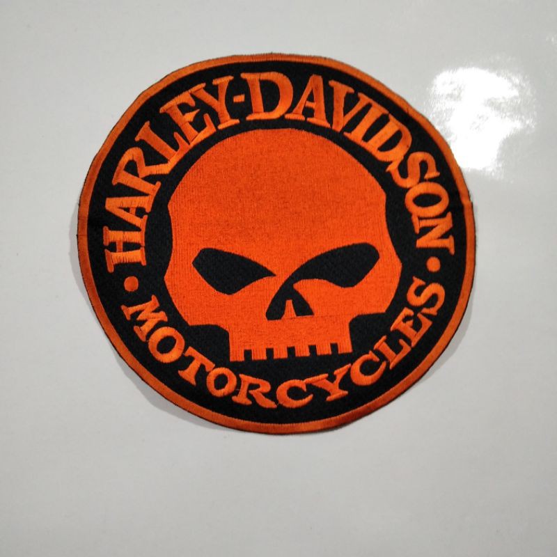 bordiran emblem patch harley davidson besar