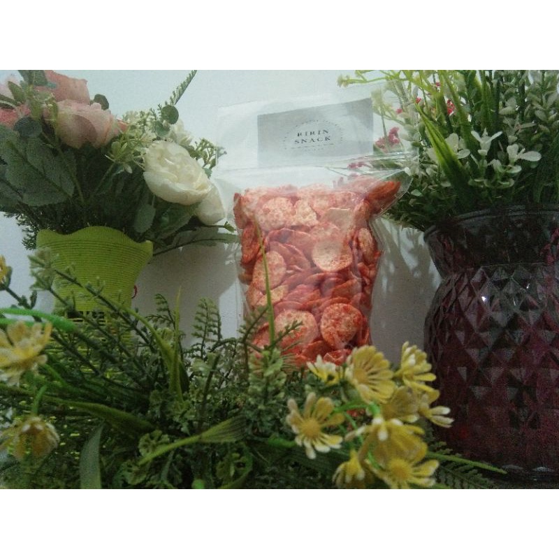 

Ririn snack camilan ringan opak medan mini pedas 250gr