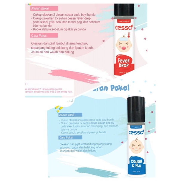 Cessa Cough n Flu 8ml, Cessa Batuk dan Flu 8ml, Cessa Fever drop, Cessa untuk bayi dan anak demam