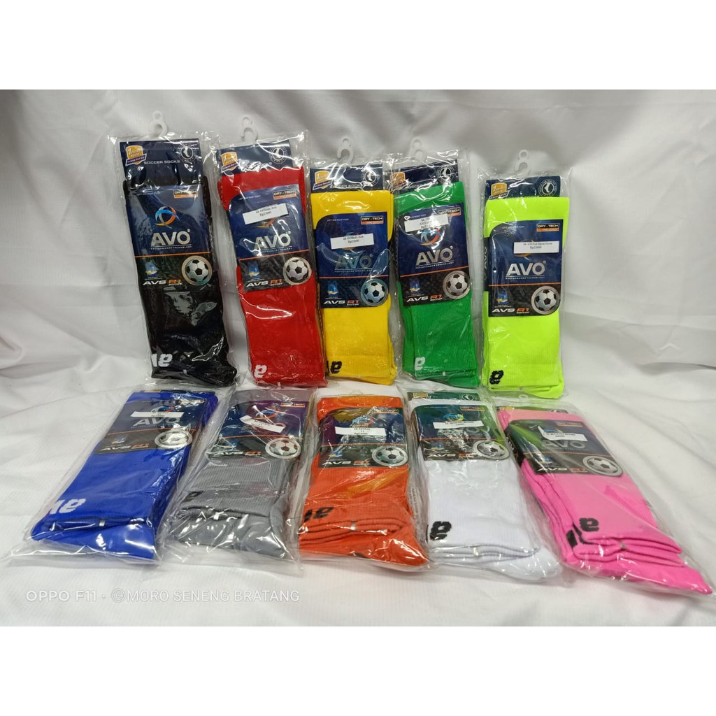 Kaos kaki BOLA FUTSAL POLOS AVO TEBAL HITAM MERAH BIRU HIJAU KUNING ORANYE ABU PINK