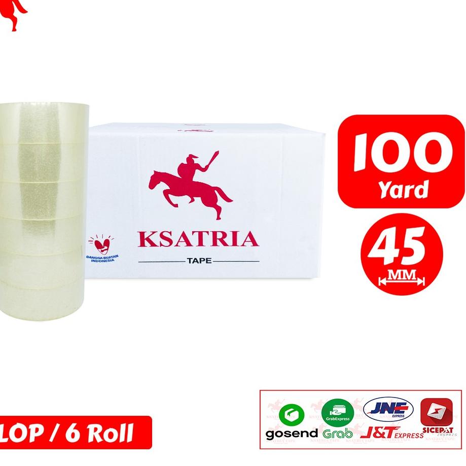 

⚡uper Kejutan Lakban OPP Tape / Lakban Bening KSATRIA Tape 100 Yard (1 Slop) harga bersaing