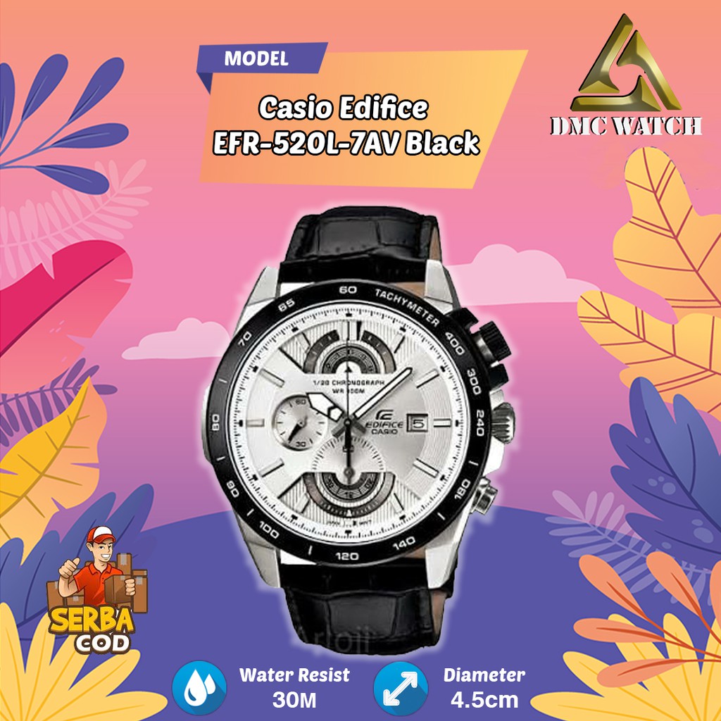 Jam Tangan Pria Casio Edifice EFR-520L-7AV Original BM - Hitam