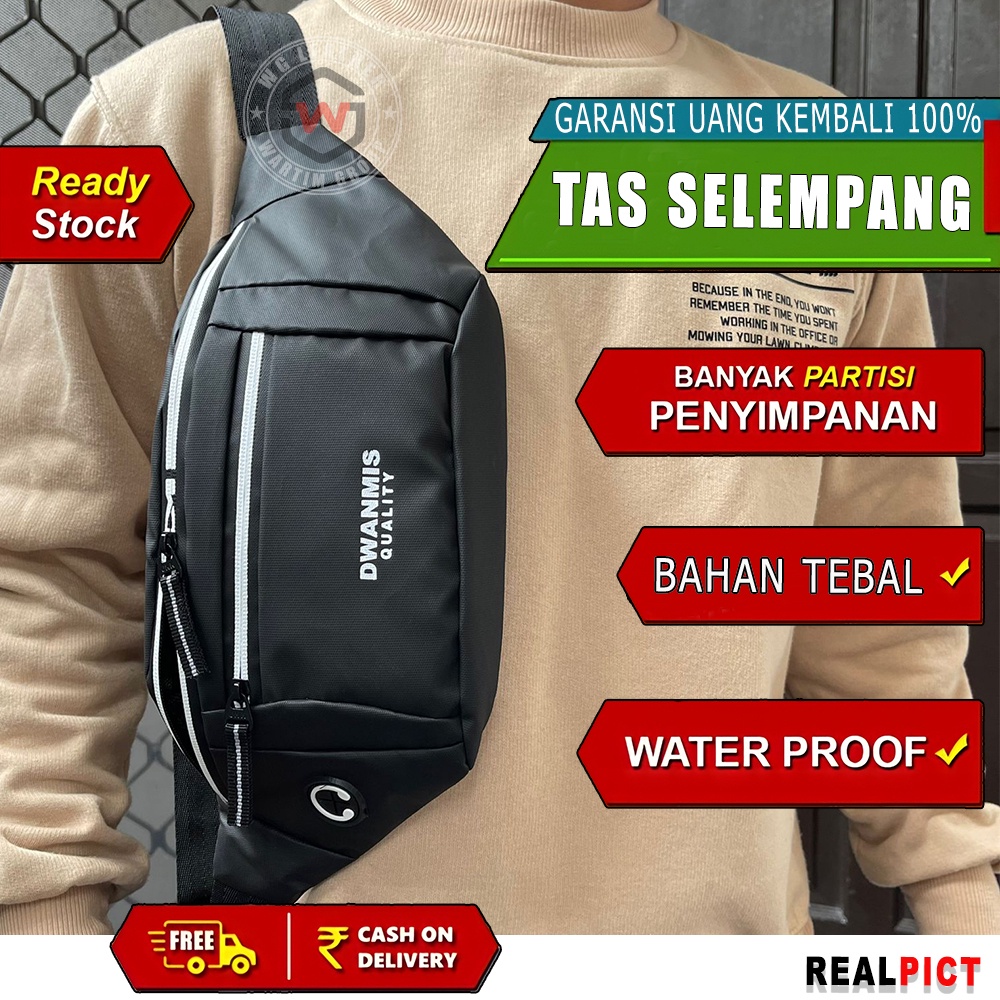 Tas WaistBag Selempang Original DWANMIS Waterproff Best Quality