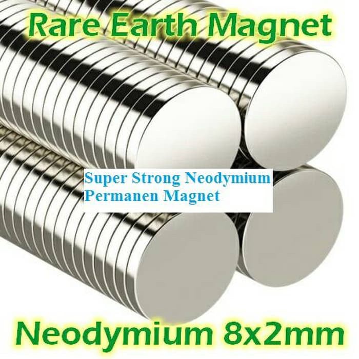 (N52) Magnet Neodymium coin uk 8x2 mm Grade N52 ASLI