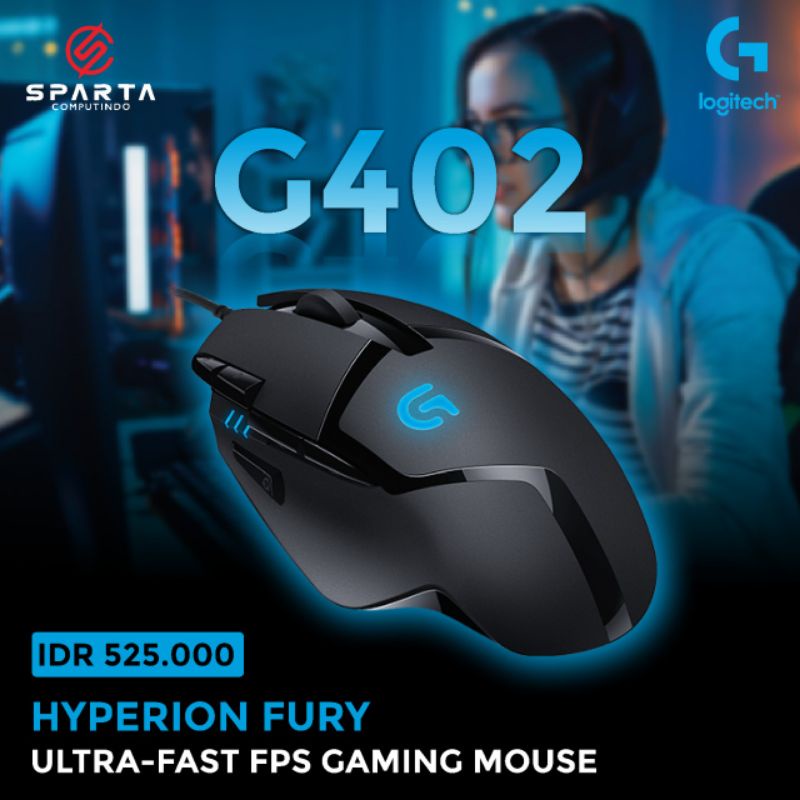 Gaming Mouse Logitech G402 Hyperion Fury New Bergaransi