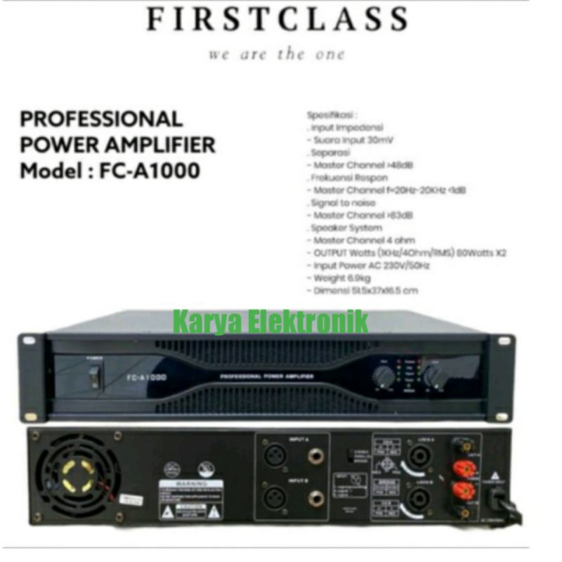 POWER AMPLI FIRSTCLASS FC A1000 POWER FIRSTCLASS FC A1000