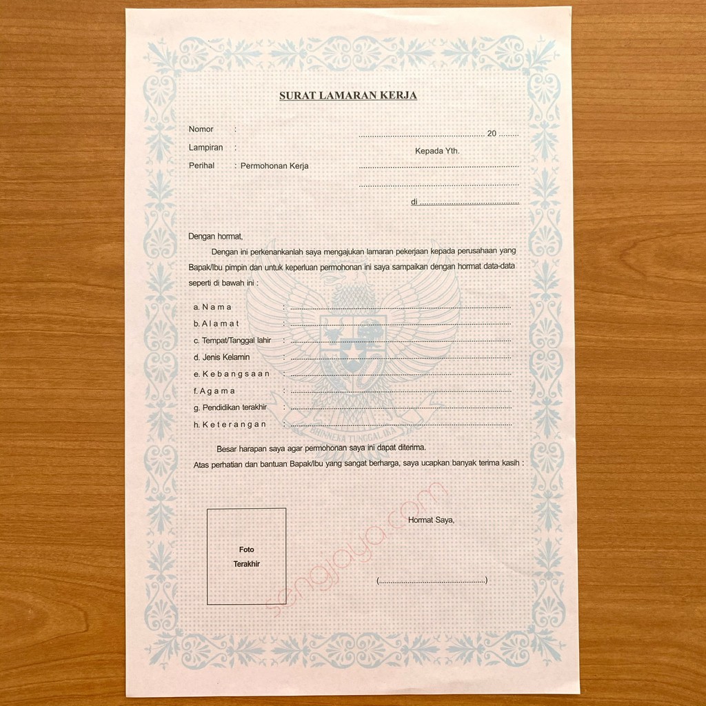 

Surat Lamaran Kerja