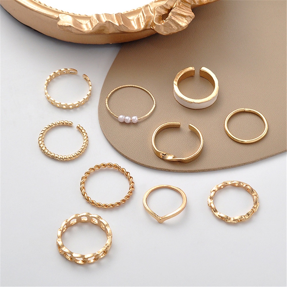 6 Pcs/10 Pcs/15 Pcs woman fashion boho retro Vintage Mutiara Bunga Jari Telunjuk rings set Perhiasan