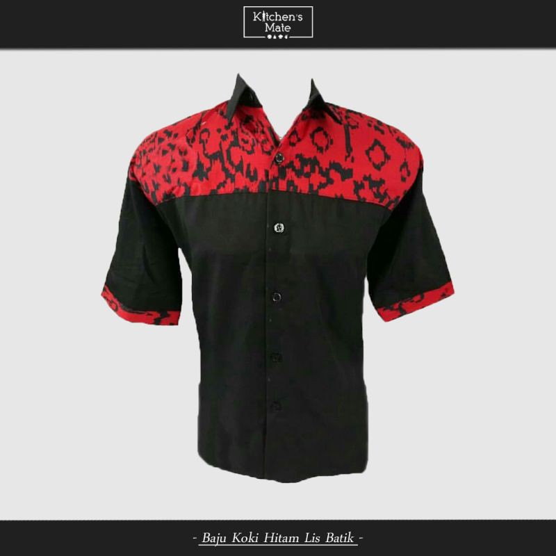 Baju Koki Hitam Motif Batik