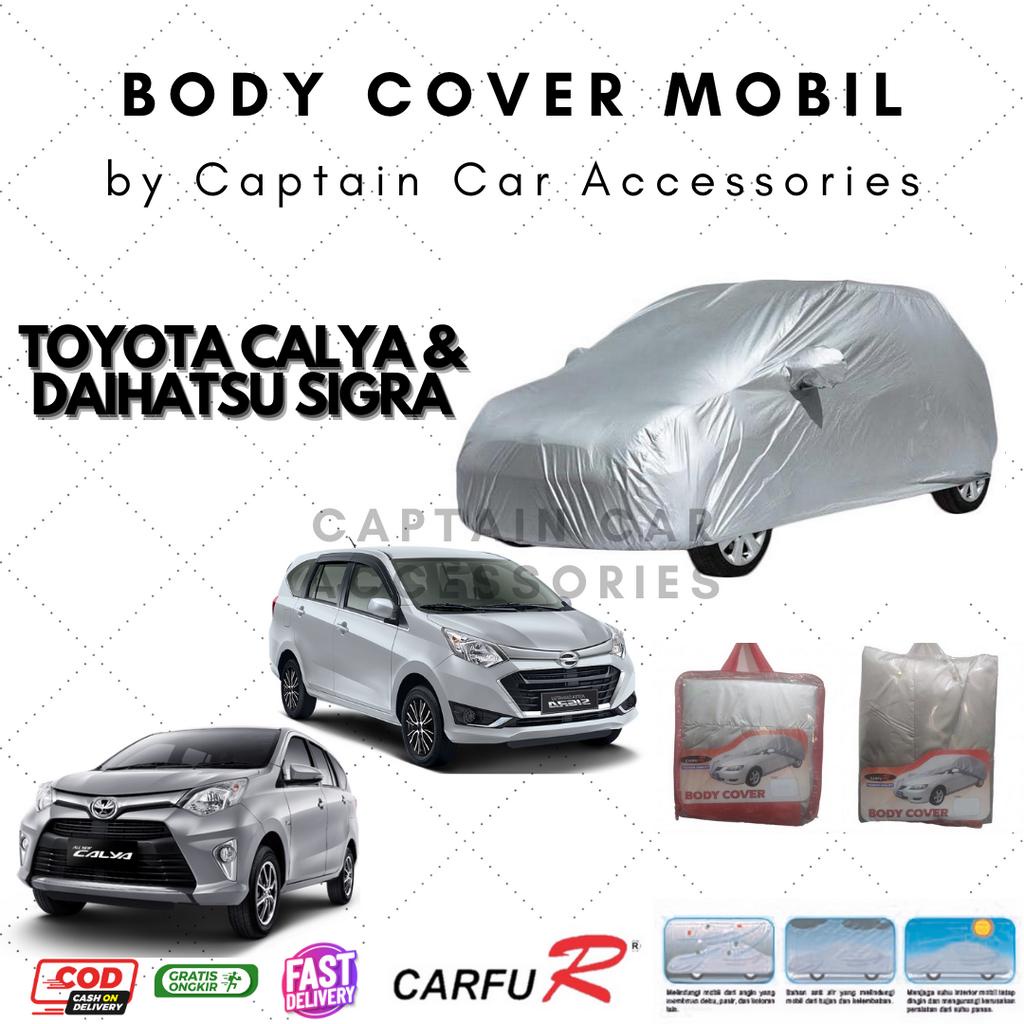 Body Cover Sarung Mobil MPV Kecil Toyota Calya Sigra Aksesoris Mobil Eksterior Silver Coating