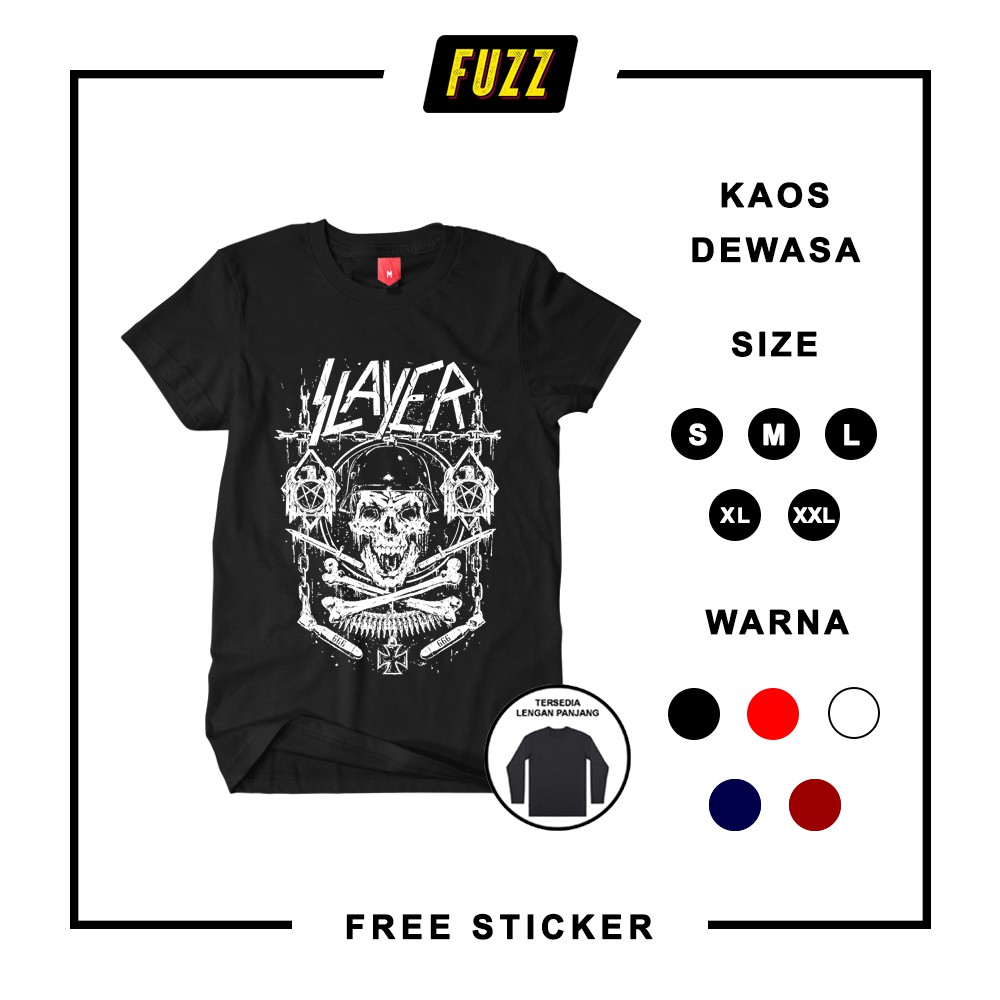 KAOS BAND SLAYER / BAJU DISTRO MUSIK MERCH METAL UNDERGROUND HARDCORE THRASH MURAH