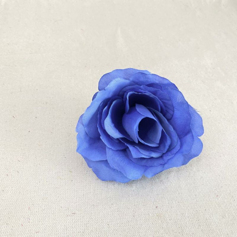 Kuntum Bunga Mawar Rose Italy (satuan) Bunga Artificial / Bunga Plastik / Bunga Dekorasi /Pernikahan-Biru elektrik