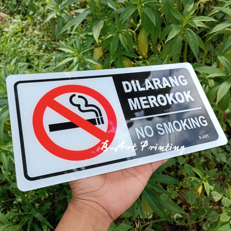 

Label Sign No Smoking Sign, Lambang Dilarang Merokok Akrilik Stiker dan Akrilik 31 x 16 cm Besar
