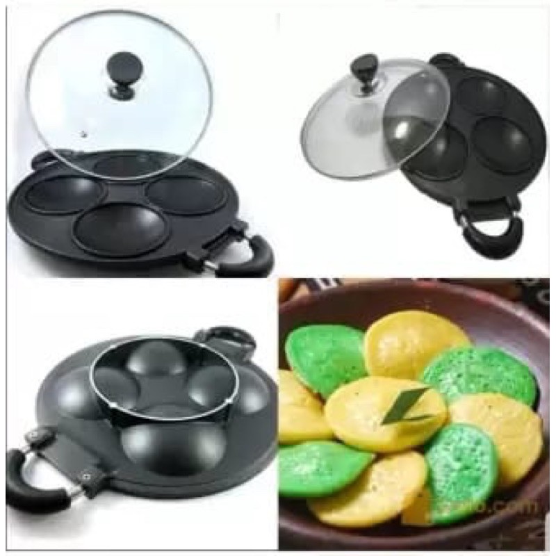 *CETAKAN SERABI 4 LUBANG Merk  Q2 /loyang/CETAKAN KUE SNACK MAKER 4 LUBANG CEKUNG SERABI APEM SELONG