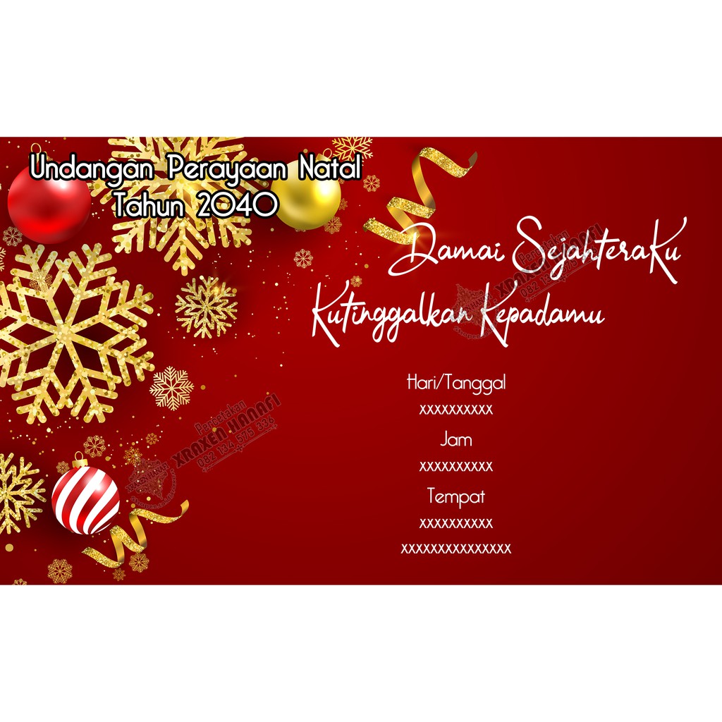 Kartu Undangan Natal Christmas Murah Full Colour Shopee Indonesia