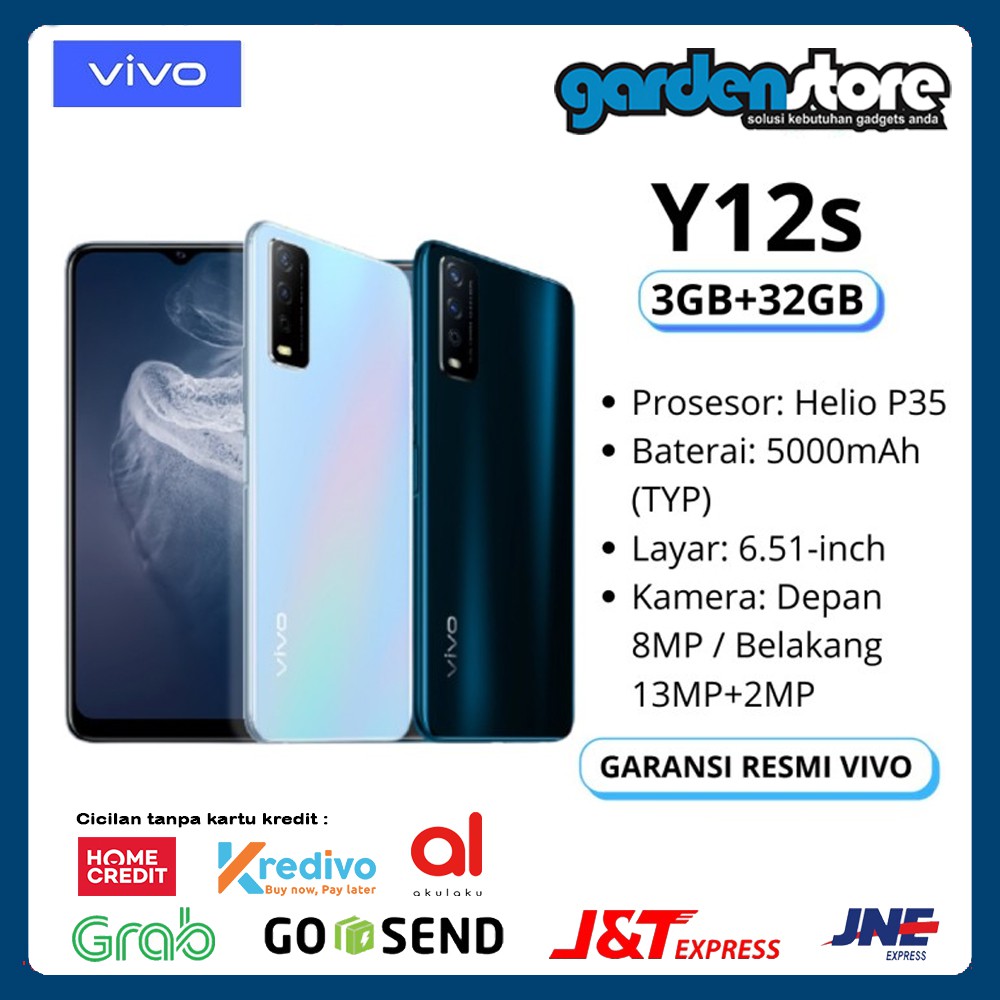 Vivo Y12s Ram 3 32 Gb New Garansi Resmi Shopee Indonesia