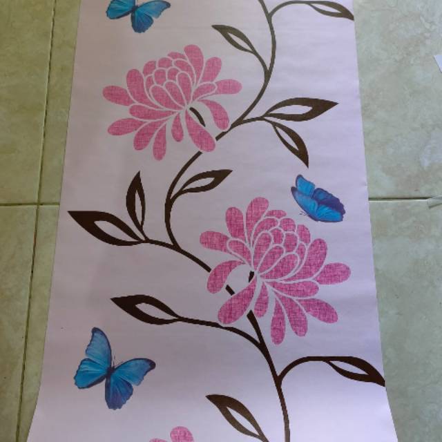 Walpaper dinding bunga pink