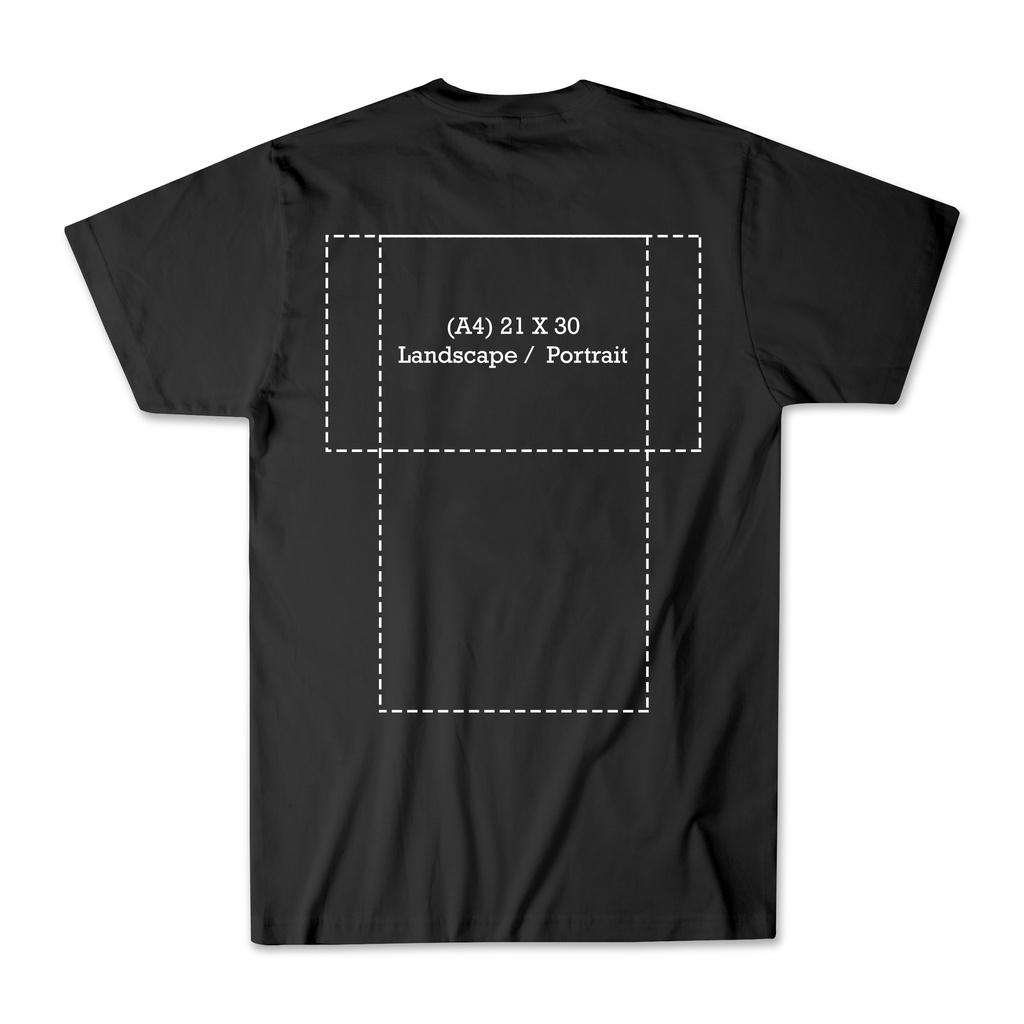 [BISA COD] Custom Kaos Satuan / Tulisan Bebas Ukuran / Sablon Kaos DTF Logo A7 + Gambar A4 - POLOSANT.ID