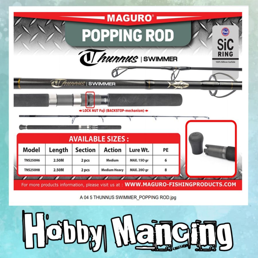 Joran Maguro THUNNUS SWIMMER | Popping Rod | Alat pancing |