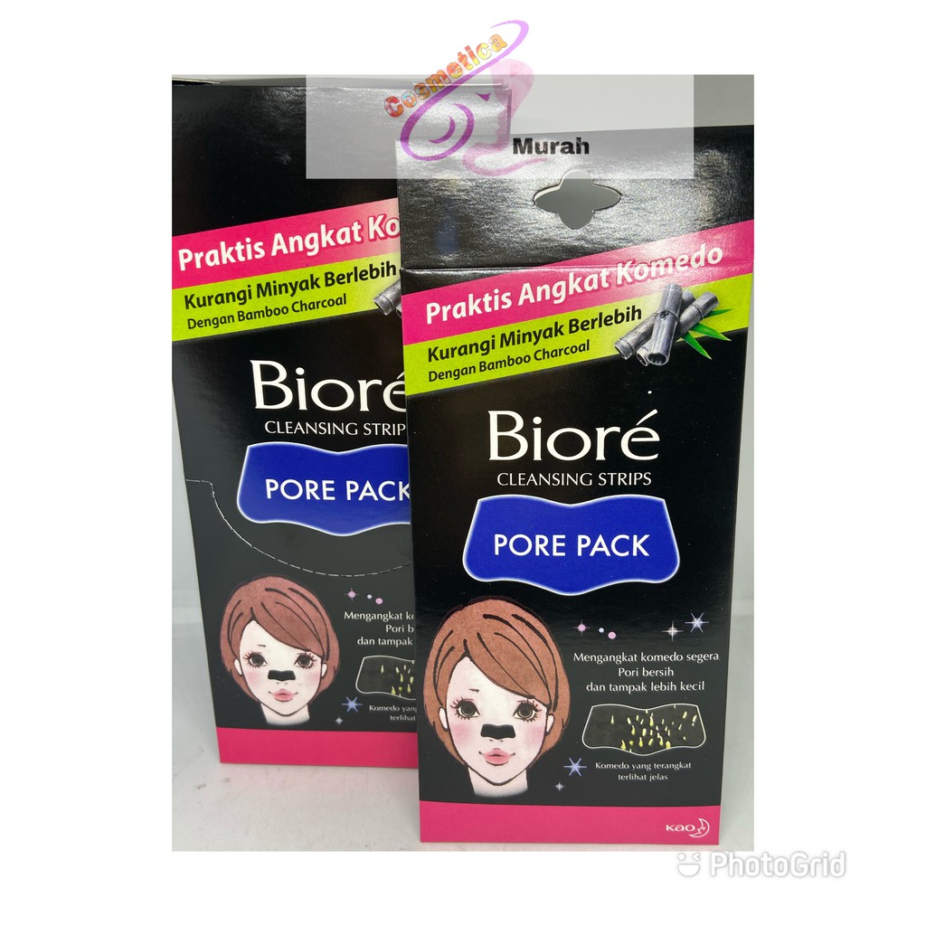 [ kemasan pack isi 4 ] biore pore black head / biore pore pack black