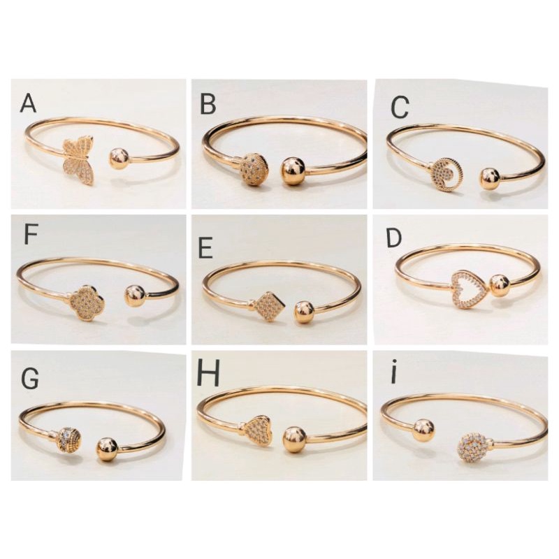 Namk745. Gelang  xuping wanita lapis emas dgn mata zircon ukuran flexibel