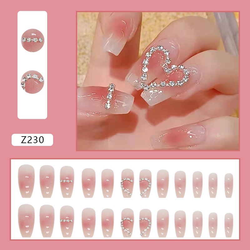 Kuku Palsu 【B39，lem cair】Nikah kuku Wedding False Nailart Pengantin Tangan