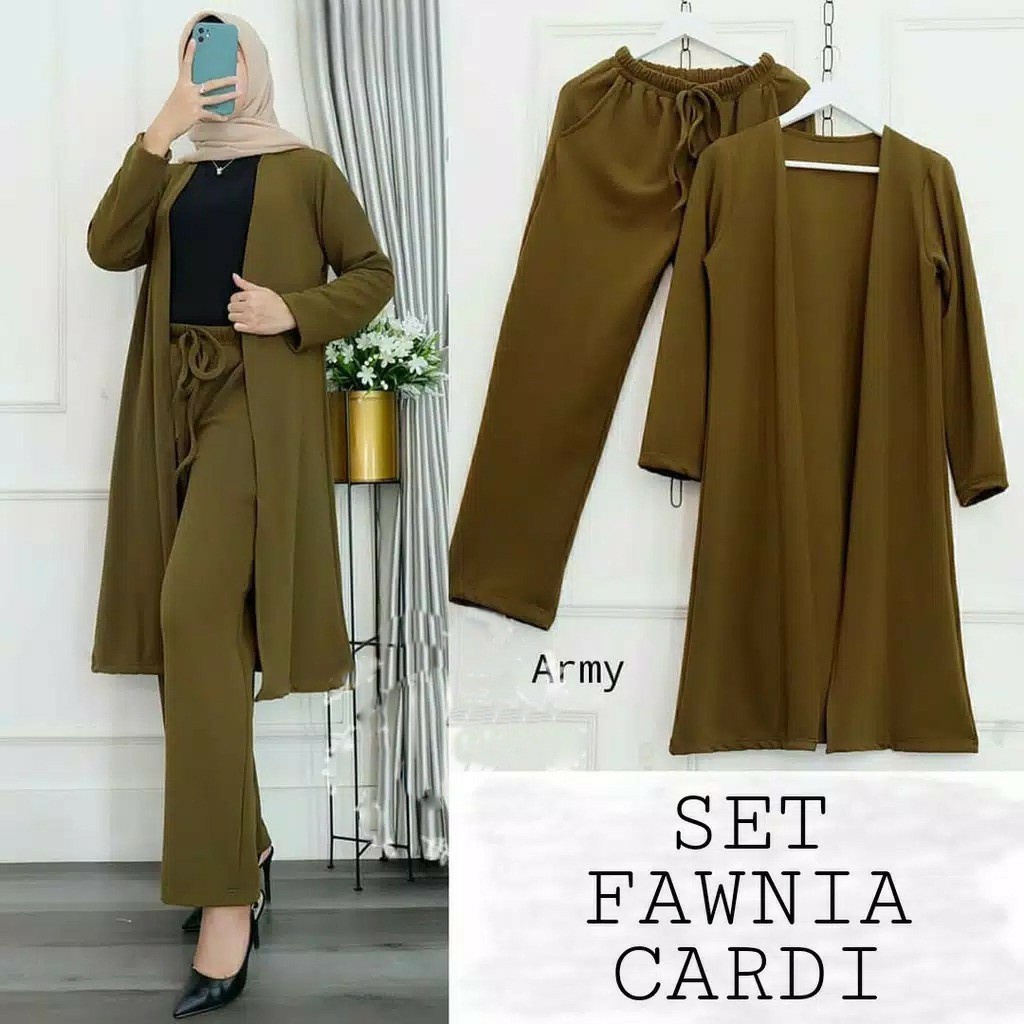 [Bisa Bayar Ditempat / Cod] Umaya Set Cardigan By Kayla Setelan Wanita Set Fawnia 2In1  / Setelan W