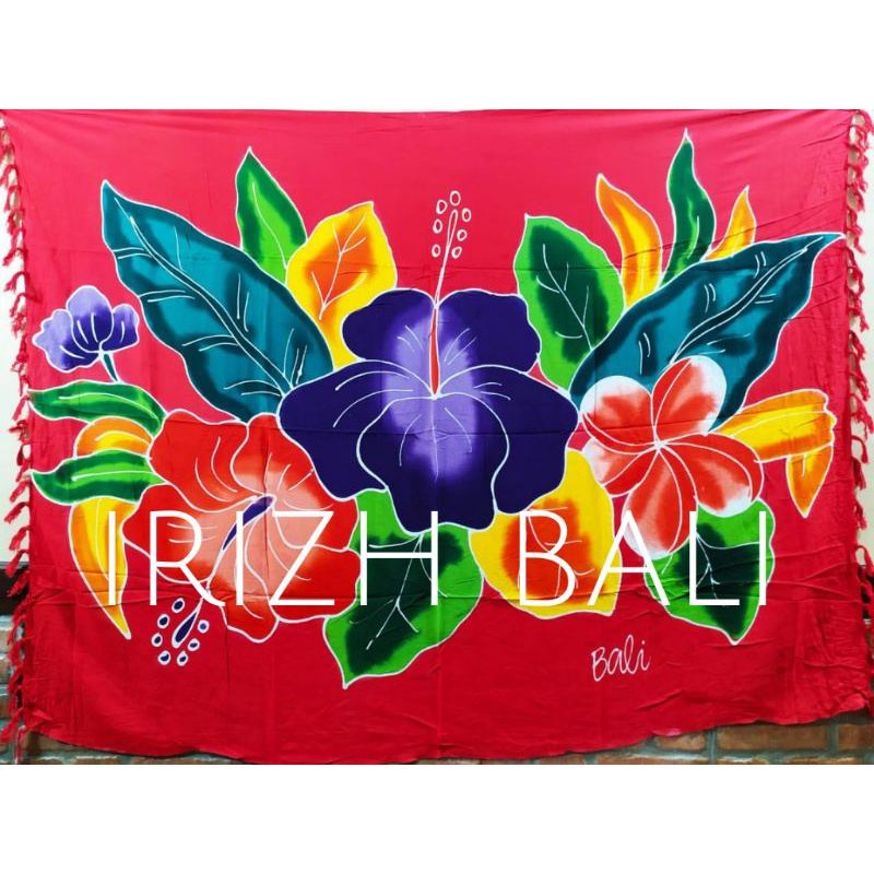 Kain Pantai Lukis Bunga Bali Jumbo Premium Kualitas Ekspor dan Tebal