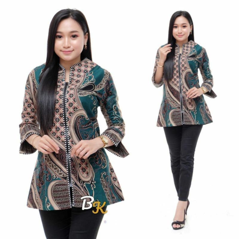 [ TERBARU ] ATASAN BATIK WANITA KERJA KANTOR ORI SHABIRAH BATIKSOLO BLOUSE BLUSEBATIK BATIKMODERN m-6