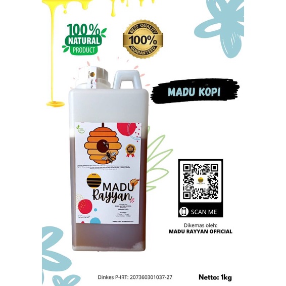 raw honey/madu nektar bunga kopi 1kg