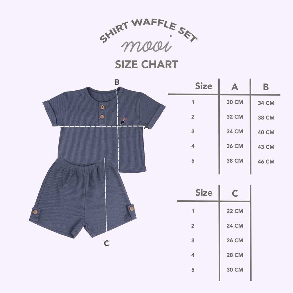 Mooi Shirt Waffle Set - Setelan Anak