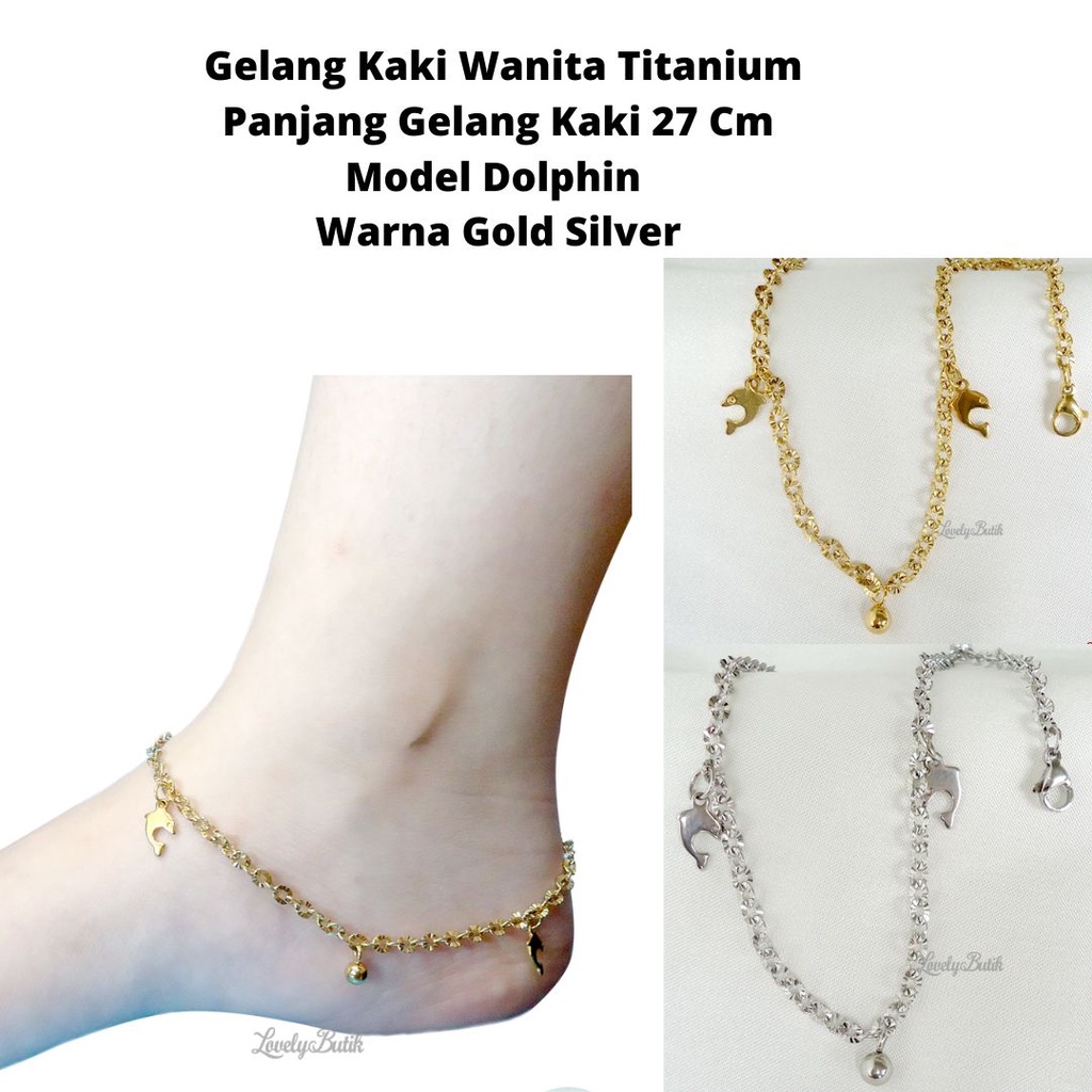 Lovelybutik - Gelang Kaki Dewasa Titanium Anti Karat Gelang Wanita Titanium Rantai Nori Donat Hadiah Gratis Tempat Perhiasan