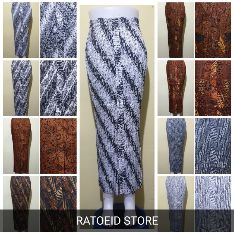 Jual [64 Motif - Part 02] Rok Plisket Wiron Batik / Prisket Batik Wiru