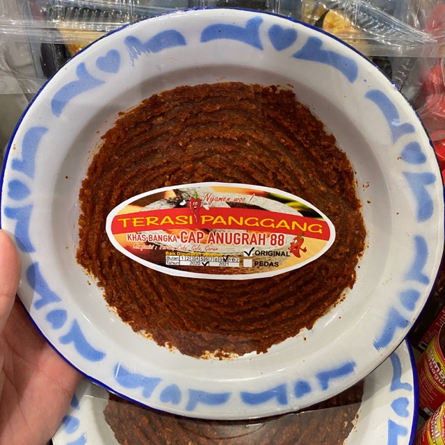 

Terasi Panggang Piring Kaleng Bangka Cap Anugrah 88 - Original - Snack Bangka - Makanan Bangka