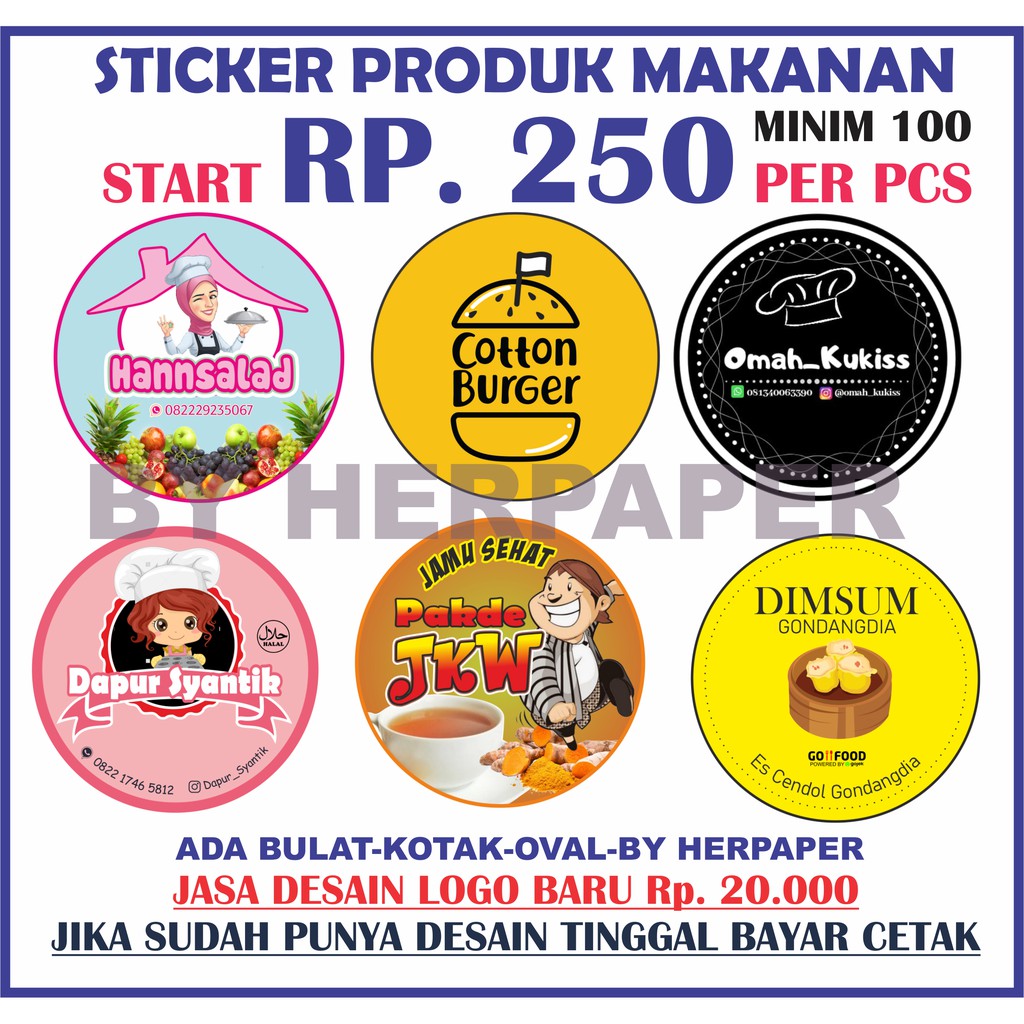 Paling Baru Stiker  Logo Makanan Kekinian  Aneka Stiker  Keren