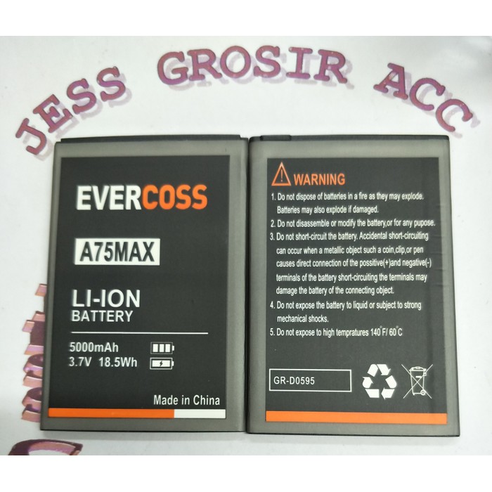 Baterai Battery Double Power Evercoss Evercross A75 MAX A75MAX , U50 , U50A Winner Y Smart - Hitam