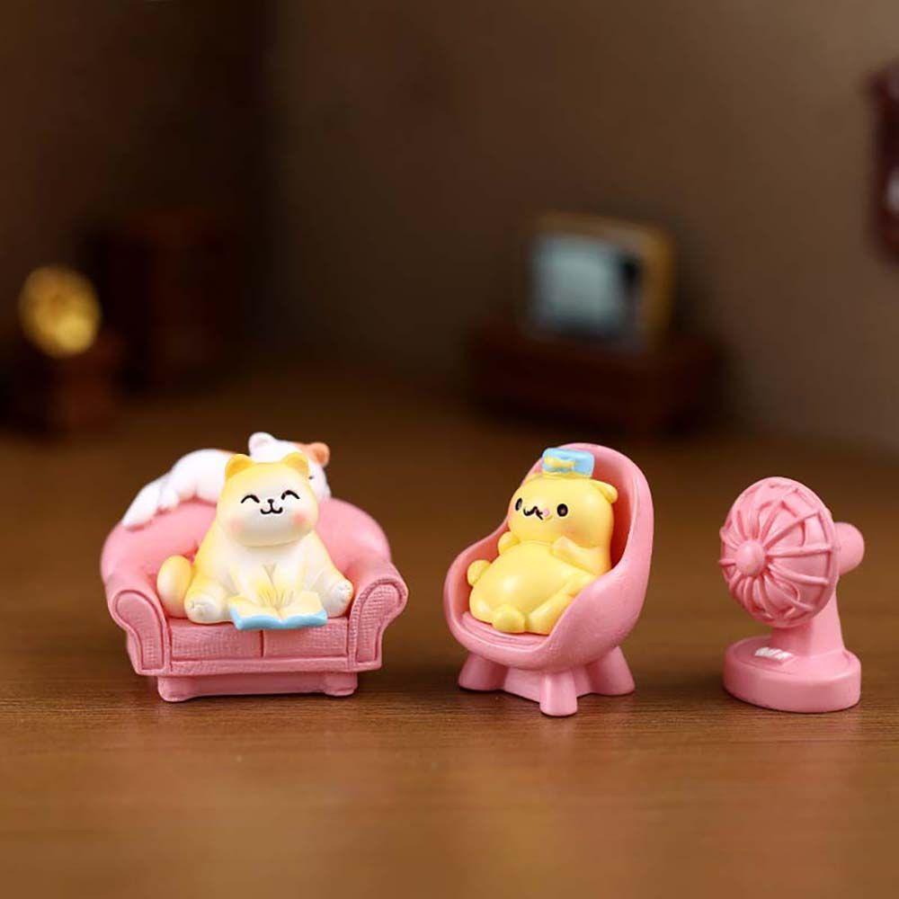 [Elegan] Kucing Miniatur Lucu Kerajinan Hadiah Kehidupan Sehari-Hari Kucing Hiasan Dekorasi Rumah Lansekap Dekorasi