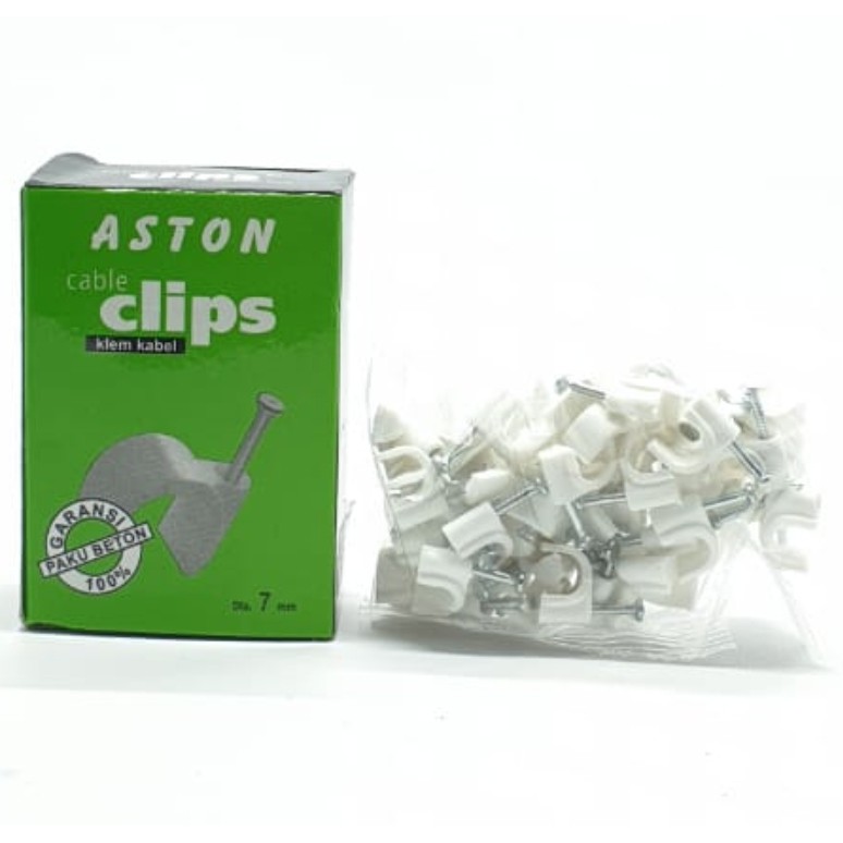 Aston 7mm Klem Kabel Paku Beton Garansi 100% 50 Pcs